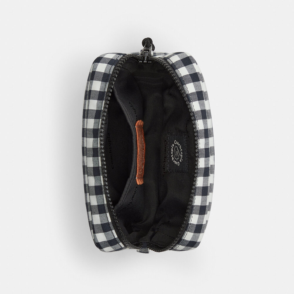 Coachtopia Loop Pouch In Recycled Polyester With Gingham Pattern - Picture 9 of 16